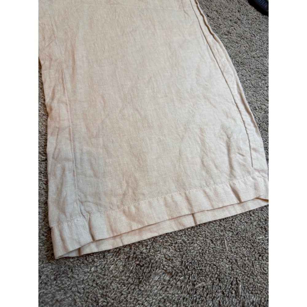 Fresh Laundry Women's Beige Linen Blend Wide Leg Cropped Pants Size Medium - Picture 2 of 9